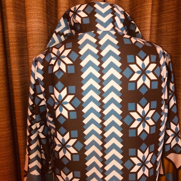 LANVIN VINTAGE Maxi dress bold blues and gold - Picture 10 of 16